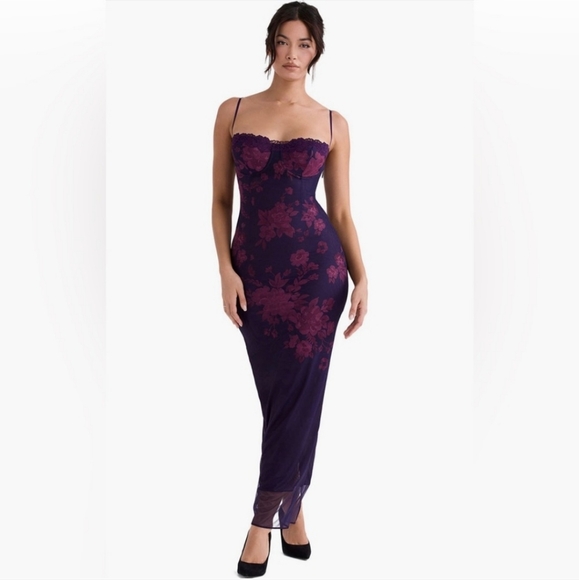 HOUSE of CB Azia This is the genuine, famous floral corset-back dress worn once - Picture 7 of 17